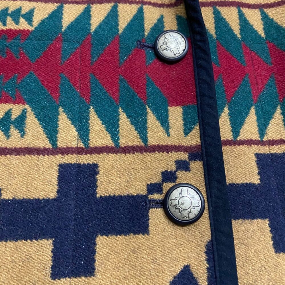 Pendleton Knockabouts Vintage Wool Coat Jacket Aztec Southwestern Women's L - Picture 4 of 11